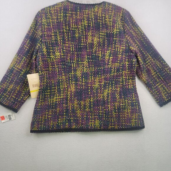Multiples Women Tweed Button-Up Jacket Multi-Color Size M Acrylic Wool Blend New - Picture 9 of 13